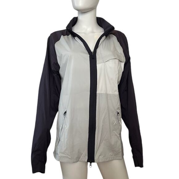 Nike Shield Grey Navy Zip Up Lightweight Nylon Golf Running Jacket Small - Picture 1 of 6